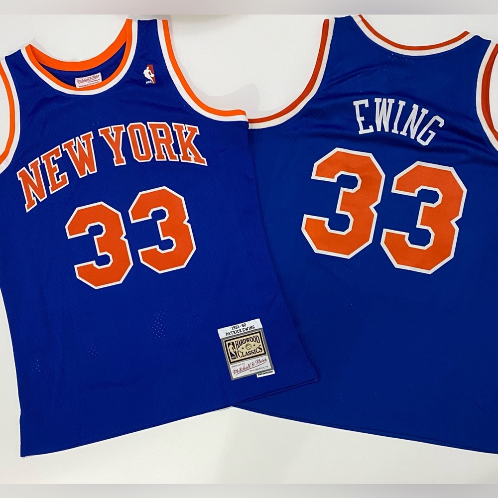 Patrick Ewing Jersey NBA New York Knicks Blue size M to 2XL